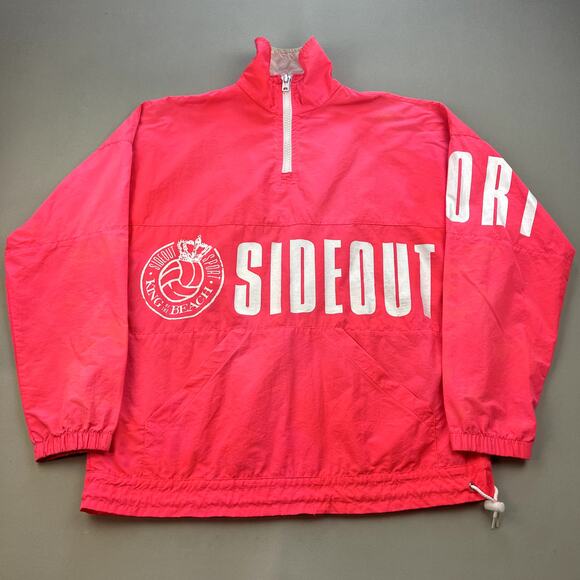 Vintage Sideout Jacket Windbreaker Adult Small Pink Neon Sport Beach Surf 90s - Picture 1 of 12